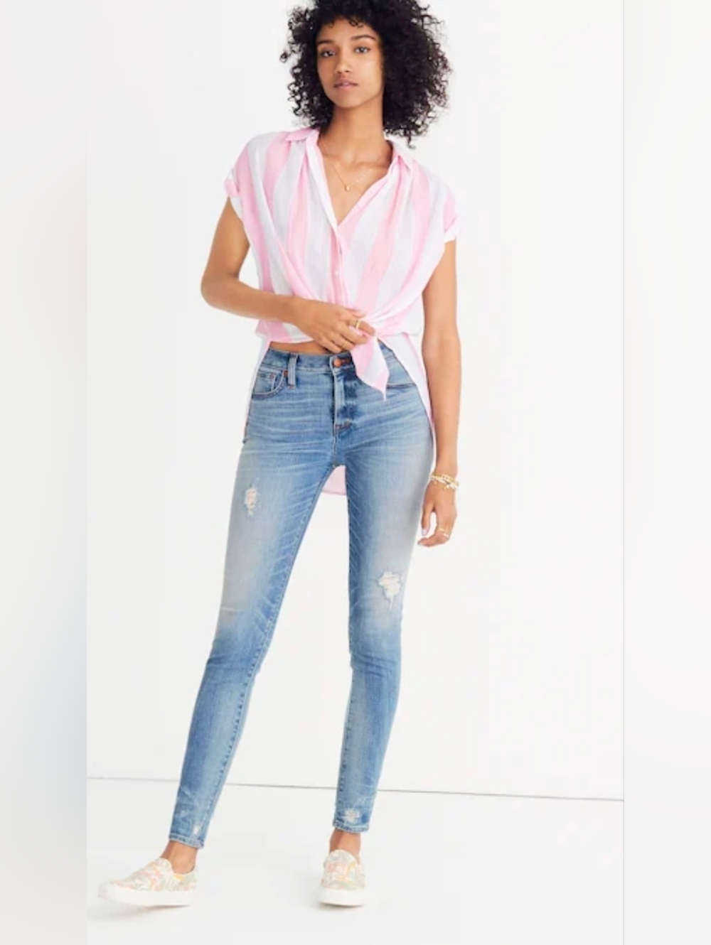 ❤️ MADEWELL 9" HIGH RISE SKINNY JEANS, DESTRUCTED HEM EDITION, CLIFF WASH 10P